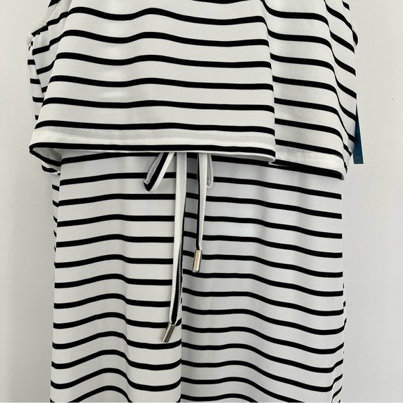 CUPSHE White Black Stripe Scoop Neck Sleeveless Maxi Dress Coverup - Picture 3 of 16